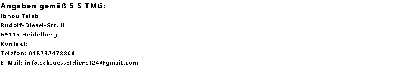 Impressum - Schlüsseldienst Recklinghausen
